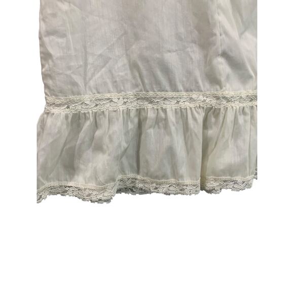 Large Vintage White Nightgown Slip Ruffle Lace Adjustable Strap - Picture 5 of 7